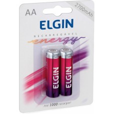 Pilha Recarregável AA 2700mAh ELGIN - Cartela com 2 unidades