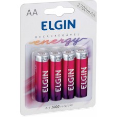 Pilha Recarregável AA 2700mAh ELGIN - Cartela com 4 unidades