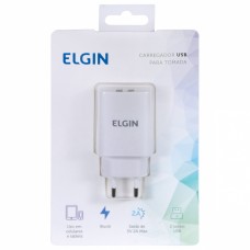 Carregador de tomada com 2 saídas USB 5V 2,1A Bivolt 46RCT2USB000 - Elgin