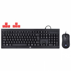 Kit Teclado e Mouse com fio Gamer KM100 Black - HP