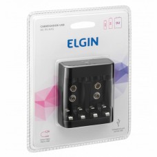 Carregador de pilhas e bateria AA/AAA/9V e USB - SCUSB preto (acompanha 2 pilhas AA 1500 mAh) - Elgin